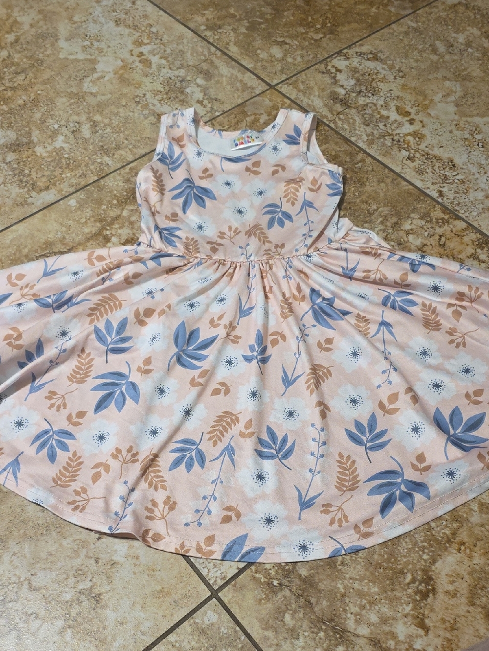 DotDotSmile Girls Tank Twirl Dress - Floral Print - Like New Size 3/4